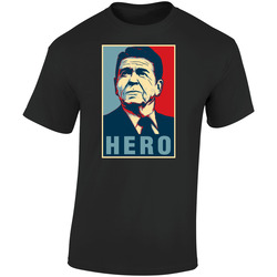 Ronald Reagan President Hero Hope Retro Graphic Unisex Cotton Black T Shirt