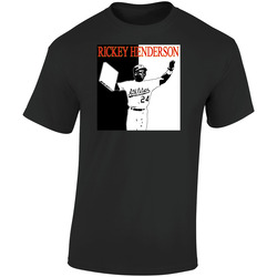 Rickey Henderson Baseball Legend Retro Graphic Unisex Cotton Black T Shirt