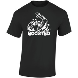 Turbo Boosted Retro Graphic Unisex Cotton Black T Shirt