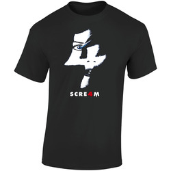 Scream 4 Thriller Horror Movie 2011 Retro Graphic Unisex Cotton Black T Shirt