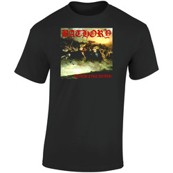Bathory Bathord Blood Fire Death Album Retro Graphic Unisex Cotton Black T Shirt