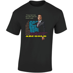 Ari Gold Entourage Agent Retro Graphic Unisex Cotton Black T Shirt
