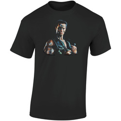 Arnold Schwarzenegger Commando Movies Retro Graphic Unisex Cotton Black T Shirt