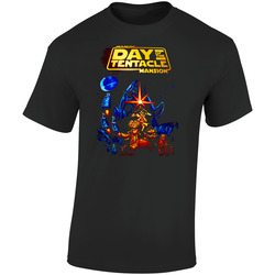 Day Of The Tentacle Video Game Gamer Retro Graphic Unisex Cotton Black T Shirt