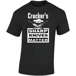 Sharp Knives Matter Retro Graphic Unisex Cotton Black T Shirt
