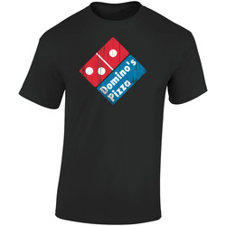Dominos Pizza Logo Popular Pizza Restaurant Fast Food Fan Gift Retro Graphic Unisex Cotton Black T Shirt