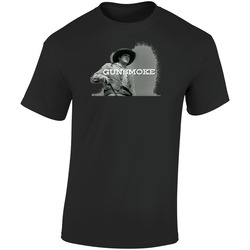 Gunsmoke Retro Graphic Unisex Cotton Black T Shirt