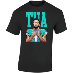 Tua Tagovailoa Miami Dolphins Quarterback Aloha Hawaii Football Retro Graphic Unisex Cotton Black T Shirt