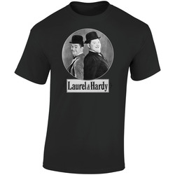 Laurel & Hardy Retro Graphic Unisex Cotton Black T Shirt