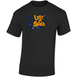 Lost In Space Retro Graphic Unisex Cotton Black T Shirt