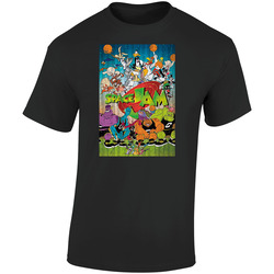 Space Jam Retro Looney Tunes Cartoon Poster Vintage Worn Look Retro Graphic Unisex Cotton Black T Shirt