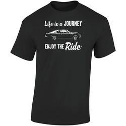1965 Plymouth Barracuda S 273 Journey Enjoy The Ride Vintage Car Fan Retro Graphic Unisex Cotton Black T Shirt