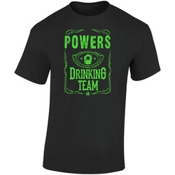 Powers Irish Drinking Team Whiskey Beer Custom Last Name St Patricks Day Retro Graphic Unisex Cotton Black T Shirt