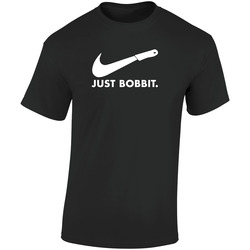 Just Bobbit 90s Lorena Bobbit Nike Parody Retro Graphic Unisex Cotton Black T Shirt