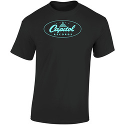 Capitol Records 4 Retro Graphic Unisex Soft Cotton Black T Shirt