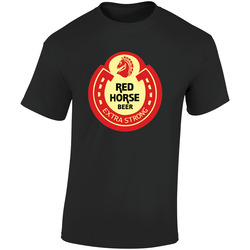 Red Horse Retro Graphic Unisex Soft Cotton Black T Shirt