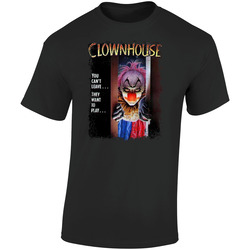 Clownhouse Scary Movie Halloween Retro Graphic Unisex Soft Cotton Black T Shirt