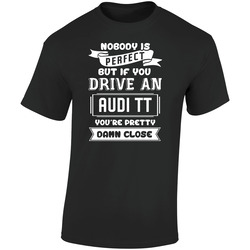 Nobody Is Perfect But If You Drive An Audi Tt Funny Car Retro Graphic Unisex Soft Cotton Black T Shirt
