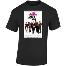 10 Things I Hate About You Cool 90's Comedy Vintage Classic Movie  Fan Retro Graphic Unisex Soft Cotton Black T Shirt