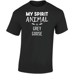 My Spirit Animal Is Grey Goose Funny Drinking Retro Graphic Unisex Soft Cotton Black T Shirt