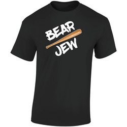 Bear Jew Retro Graphic Unisex Soft Cotton Black T Shirt