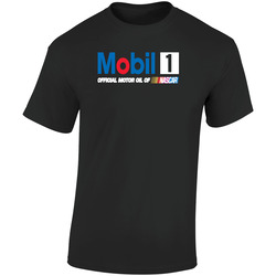 Mobil1 - Official Motor Oil Of Nascar Rally Retro Graphic Unisex Soft Cotton Black T Shirt