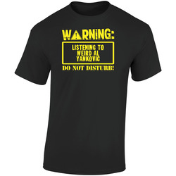 Listening To Weird Al Yankovic Do Not Disturb Funny Stand Up Comedian Retro Graphic Unisex Soft Cotton Black T Shirt