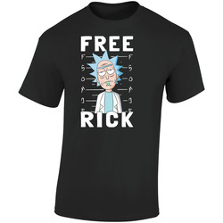 Free Rick T-shirt Rick And Morty Tee Cartoon Retro Graphic Unisex Soft Cotton Black T Shirt