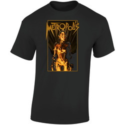 Metropolis, T-shirt, Silent, Film, Fritz Lang, Science, Fiction, Art Deco Retro Graphic Unisex Soft Cotton Black T Shirt