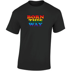 Born This Way Gay Pride Rainbow Flag Retro Graphic Unisex Soft Cotton Black T Shirt