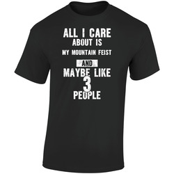 All I Care About Is My Mountain Feist Dog Lover Worn Look Retro Graphic Unisex Soft Cotton Black T Shirt
