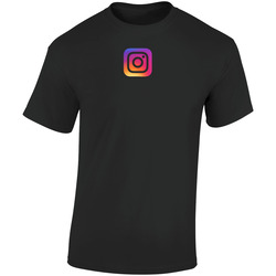 Instagram Website Logo Retro Graphic Unisex Soft Cotton Black T Shirt