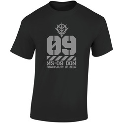 Gundam Ms-09 Dom Principality Of Zeon Anime Retro Graphic Unisex Soft Cotton Black T Shirt