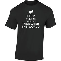 Keep Calm Pinky And The Brain Retro Graphic Unisex Soft Cotton Black T Shirt