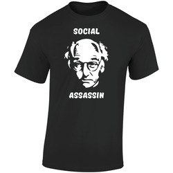 Tw Larry David Social Assassin 1 180815 Retro Graphic Unisex Soft Cotton Black T Shirt