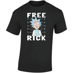 Rick And Morty Free Rick Cartoon Tv Show Retro Graphic Unisex Soft Cotton Black T Shirt