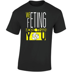 We Feting More Than You Retro Graphic Unisex Soft Cotton Black T Shirt