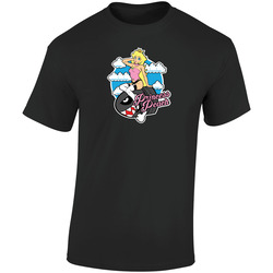 Mario Bros t-shirt princess peach tee Retro Graphic Unisex Soft Cotton Black T Shirt