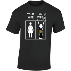 Chicago Black Hawks T Shirt Sports Hockey Tee Your Wife My Wife Funny Sporting NHL Apparel Retro Graphic Unisex Soft Cotton Black T Shirt