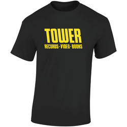 Lower Tower Yellow Retro Graphic Unisex Soft Cotton Black T Shirt