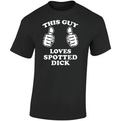 This Guy Loves Spotted Dick Fun Retro Favorite Food Retro Graphic Unisex Soft Cotton Black T Shirt