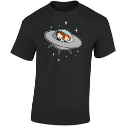 Agents In Space Retro Graphic Unisex Soft Cotton Black T Shirt