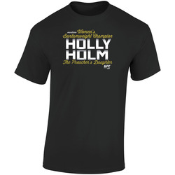 Holly Holm And New Mma Fighter Banterweight Champion Retro Graphic Unisex Soft Cotton Black T Shirt