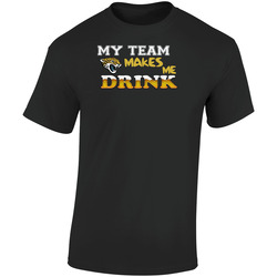 Jacksonville Jaguars, Jaguars Shirt, My Team Makes Me Drink, Football Retro Graphic Unisex Soft Cotton Black T Shirt