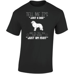 Tell Me Its Just A Dog Idiot Great Pyrenees Retro Graphic Unisex Soft Cotton Black T Shirt