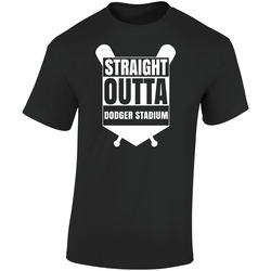 Straight Outta Dodger Stadium Los Angeles Baseball Fan Retro Graphic Unisex Soft Cotton Black T Shirt