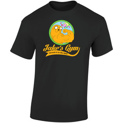 Jake's gym t-shirt adventure time tee jake and finn Retro Graphic Unisex Soft Cotton Black T Shirt