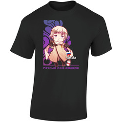 Hetalia Axis Powers Anime  010 Retro Graphic Unisex Soft Cotton Black T Shirt