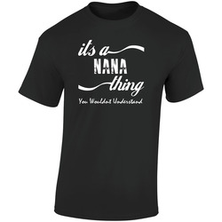 Its A Nana You Wouldnt Understand Kids Faded Name Fun Retro Graphic Unisex Soft Cotton Black T Shirt