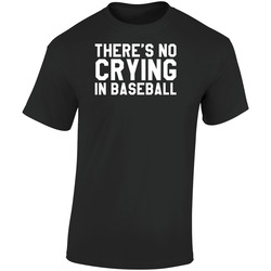 Theres No Crying In Baseball Retro Graphic Unisex Soft Cotton Black T Shirt